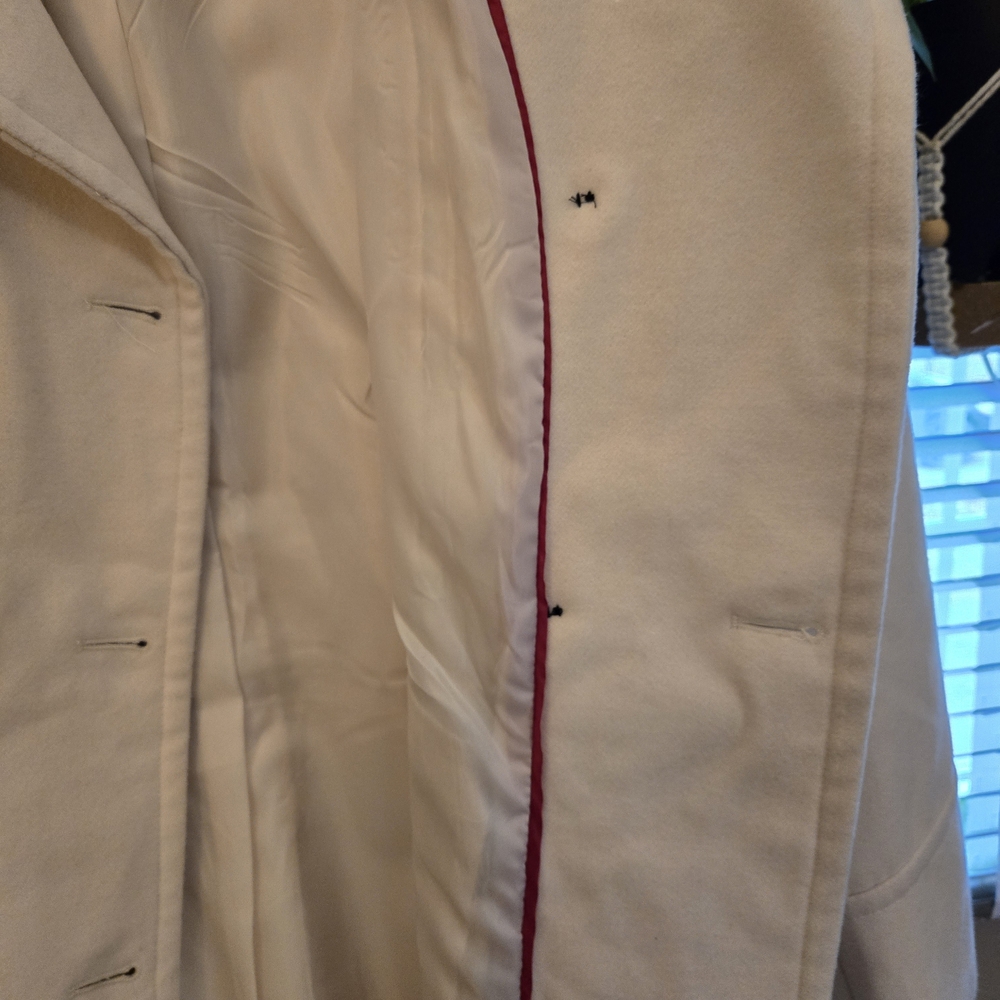 Womens Cream Pea Coat Ashley Stewart Coat Size 14/16 Casual Dress Classic Soft - Picture 6 of 13